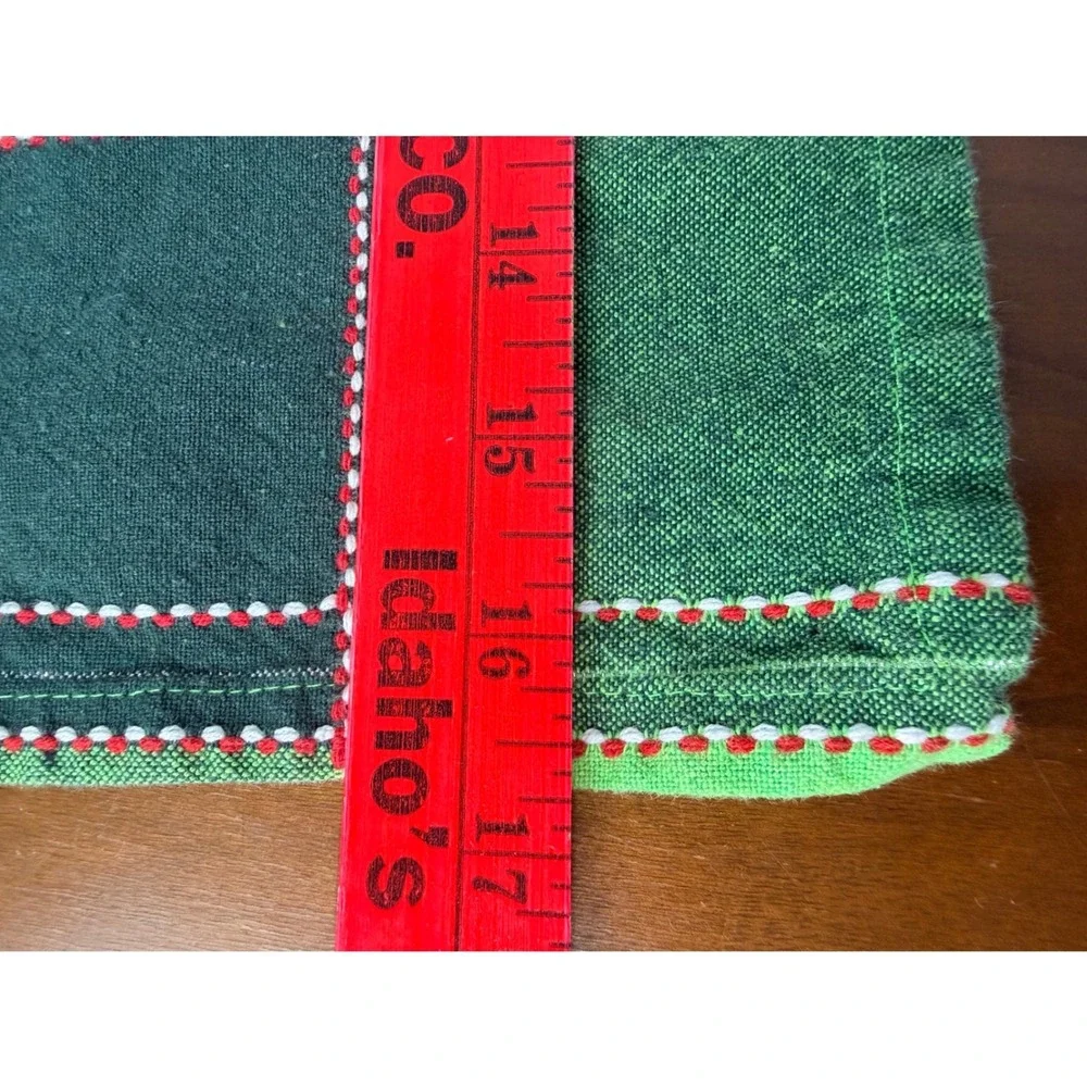 Green Plaid Napkins Christmas‎ Set of 6 Farmhouse Kitchen Cotton